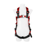 Der komfortable Auffanggurt mit Auffangösen vorne und hinten