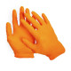 Ungepuderte, orange Einweghandschuhe aus Nitril mit Diamantstruktur